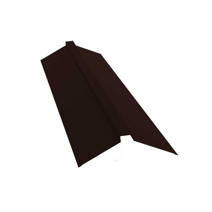 Планка конька плоского Grand Line 115х30х115 0,5 GreenCoat Pural BT RR 887 шоколадно-коричневый (RAL 8017 шоколад) - фото №1