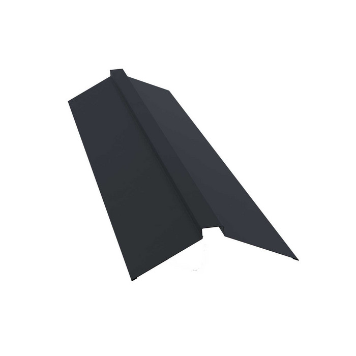 Планка конька плоского 150х40х150 0,7 PE с пленкой RAL 7024 мокрый асфальт - фото №1