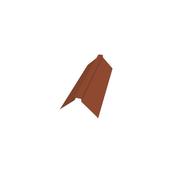 Планка конька плоского 175х50х175 0,5 Satin Мatt RAL 8004 терракота - фото №1