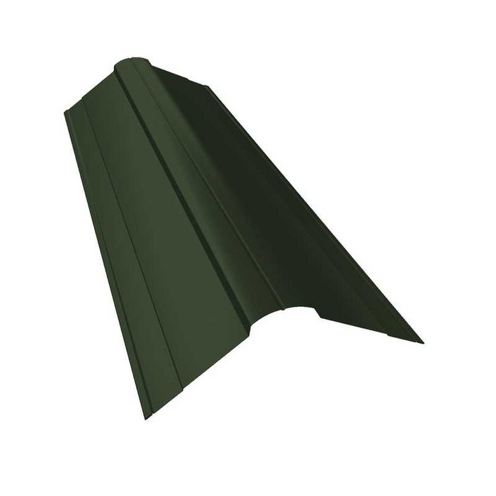 Планка конька фигурного 100x100 0,5 Velur RAL 6020 хромовая зелень - фото №1