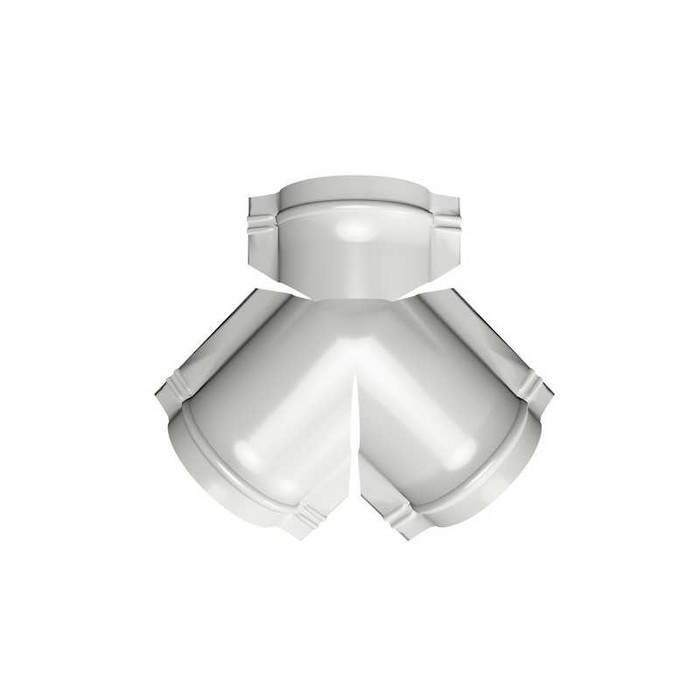Тройник Y малого конька полукруглого Satin с пленкой RAL 9003 сигнальный белый - фото №1