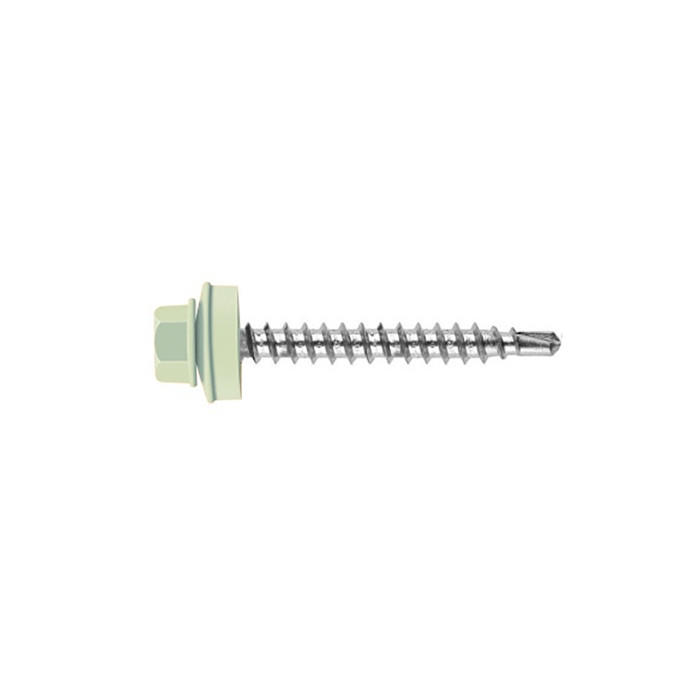 Саморез кровельный Daxmer 4,8х50 RAL 9006 (150) сверло №1 - фото №1