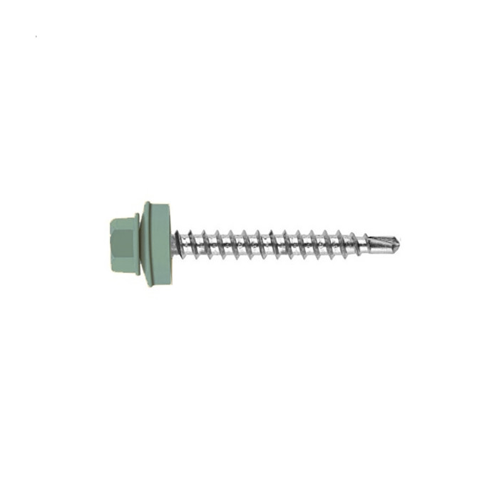 Саморез кровельный Daxmer 4,8х70 RAL 7000 (100) сверло №1 - фото №1